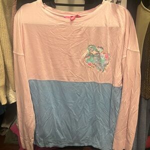 Lilly Pulitzer Small Pink and Blue Long Sleeve Tee EUC